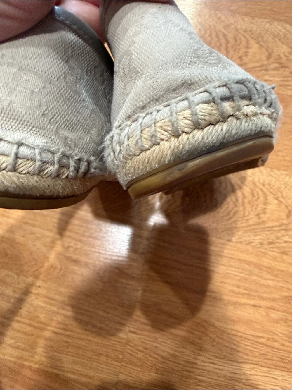 Authentic Gucci GG Canvas Slip-On Espadrilles size 38.5